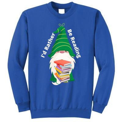 I'd Rather Be Reading Funny St Patrick Day Gnome Book Lover Meaningful Gift Sweatshirt