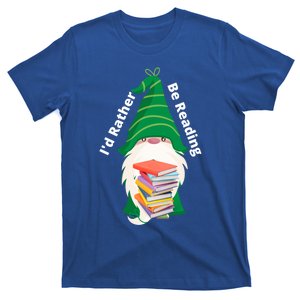 I'd Rather Be Reading Funny St Patrick Day Gnome Book Lover Meaningful Gift T-Shirt