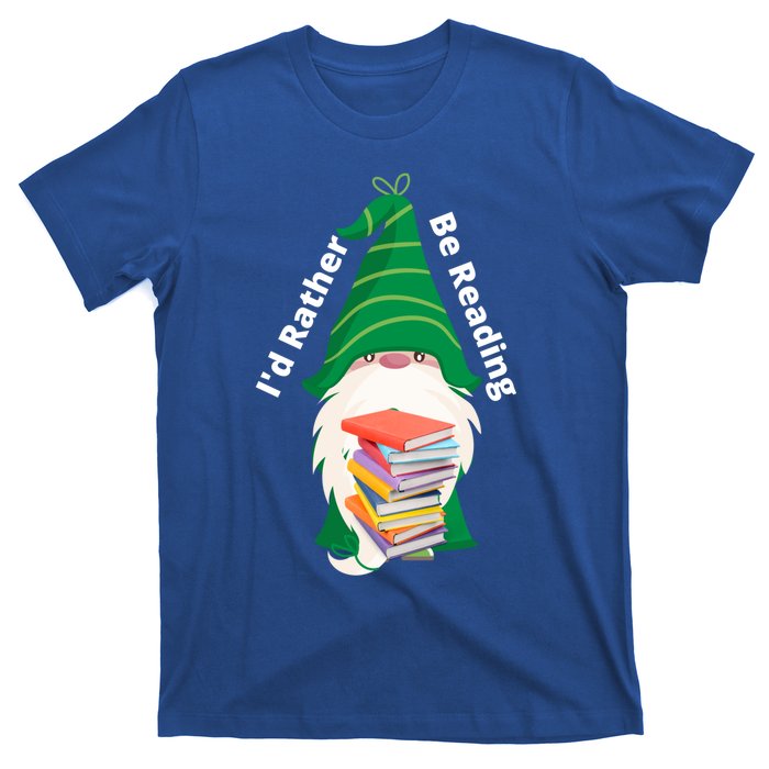 I'd Rather Be Reading Funny St Patrick Day Gnome Book Lover Meaningful Gift T-Shirt