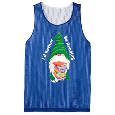 I'd Rather Be Reading Funny St Patrick Day Gnome Book Lover Meaningful Gift Mesh Reversible Basketball Jersey Tank