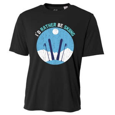 Id Rather Be Skiing Gift For Dad Cooling Performance Crew T-Shirt