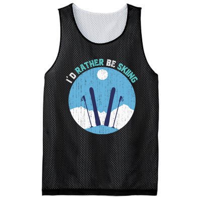 Id Rather Be Skiing Gift For Dad Mesh Reversible Basketball Jersey Tank