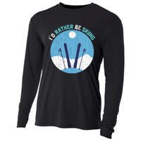 Id Rather Be Skiing Gift For Dad Cooling Performance Long Sleeve Crew