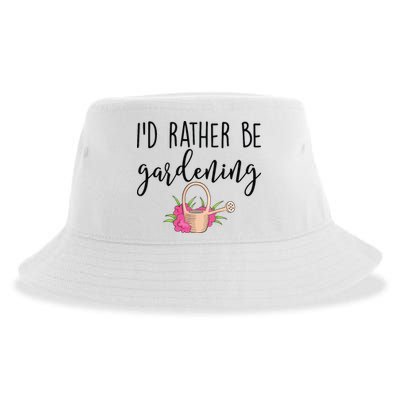 Id Rather Be Gardening Funny Gardener Sustainable Bucket Hat