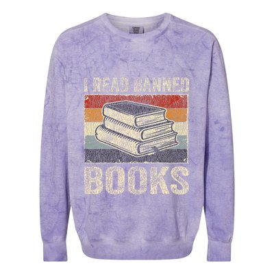 I Read Banned Books Week Librarian Freedom Colorblast Crewneck Sweatshirt