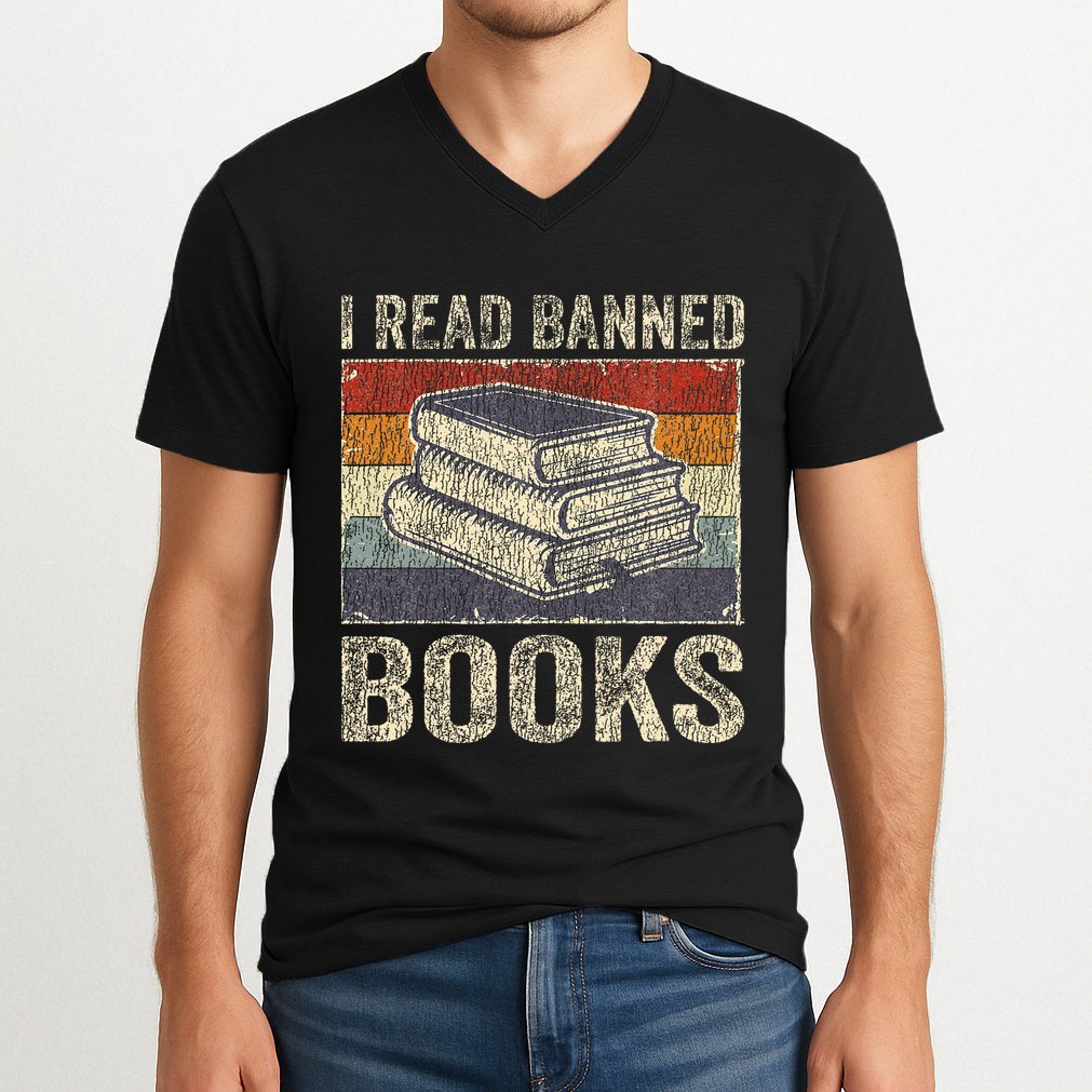 I Read Banned Books Week Librarian Freedom V-Neck T-Shirt