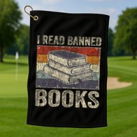 I Read Banned Books Week Librarian Freedom Golf Towel