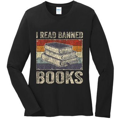 I Read Banned Books Week Librarian Freedom Ladies Long Sleeve Shirt