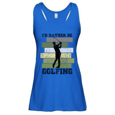 Id Rather Be Golfing Funny Golf Lover Quote Golfer Graphic Cool Gift Ladies Essential Flowy Tank