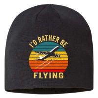 I'd Rather Be Flying Funny Vintage Airplane Pilot Gift Sustainable Beanie