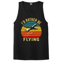 I'd Rather Be Flying Funny Vintage Airplane Pilot Gift PosiCharge Competitor Tank