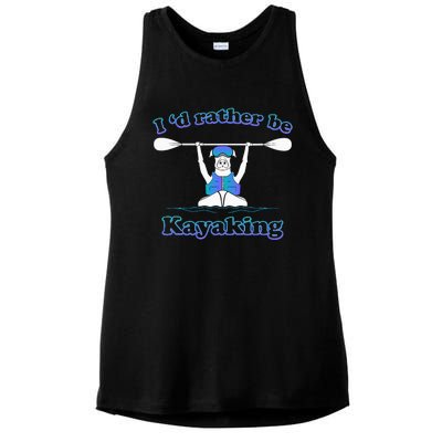 Id Rather Be Kayaking With Dog Funny Dog Kayak Graphic Ladies PosiCharge Tri-Blend Wicking Tank