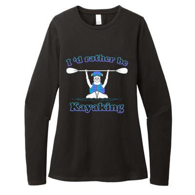 Id Rather Be Kayaking With Dog Funny Dog Kayak Graphic Womens CVC Long Sleeve Shirt