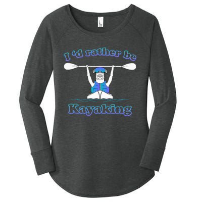 Id Rather Be Kayaking With Dog Funny Dog Kayak Graphic Women's Perfect Tri Tunic Long Sleeve Shirt