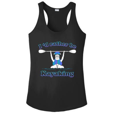 Id Rather Be Kayaking With Dog Funny Dog Kayak Graphic Ladies PosiCharge Competitor Racerback Tank