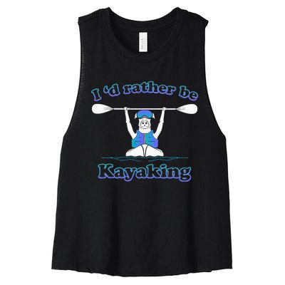 Id Rather Be Kayaking With Dog Funny Dog Kayak Graphic Women's Racerback Cropped Tank