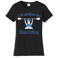 Id Rather Be Kayaking With Dog Funny Dog Kayak Graphic Women's T-Shirt