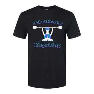 Id Rather Be Kayaking With Dog Funny Dog Kayak Graphic Softstyle CVC T-Shirt