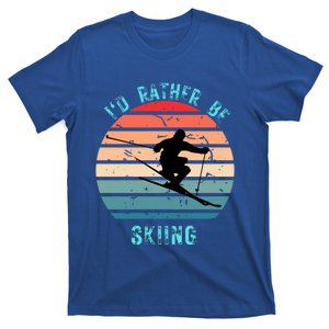 Id Rather Be Skiing Sunset Skiing Skiers Or Gift T-Shirt