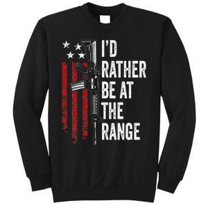 ID Rather Be At The Gun Range Usa Flag Funny Guns Owner Sweatshirt