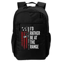 ID Rather Be At The Gun Range Usa Flag Funny Guns Owner Backpack
