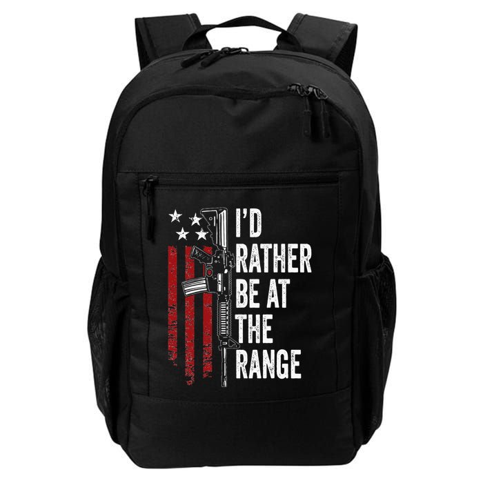 ID Rather Be At The Gun Range Usa Flag Funny Guns Owner Backpack