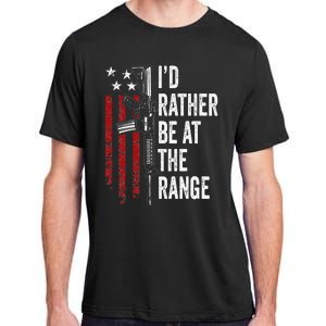 ID Rather Be At The Gun Range Usa Flag Funny Guns Owner Adult ChromaSoft Performance T-Shirt