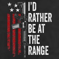 ID Rather Be At The Gun Range Usa Flag Funny Guns Owner 15oz Campfire Ceramic Mug