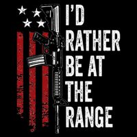 ID Rather Be At The Gun Range Usa Flag Funny Guns Owner Drawstring Bag