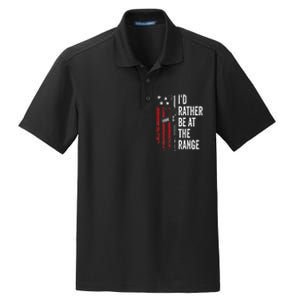 ID Rather Be At The Gun Range Usa Flag Funny Guns Owner Dry Zone Grid Polo