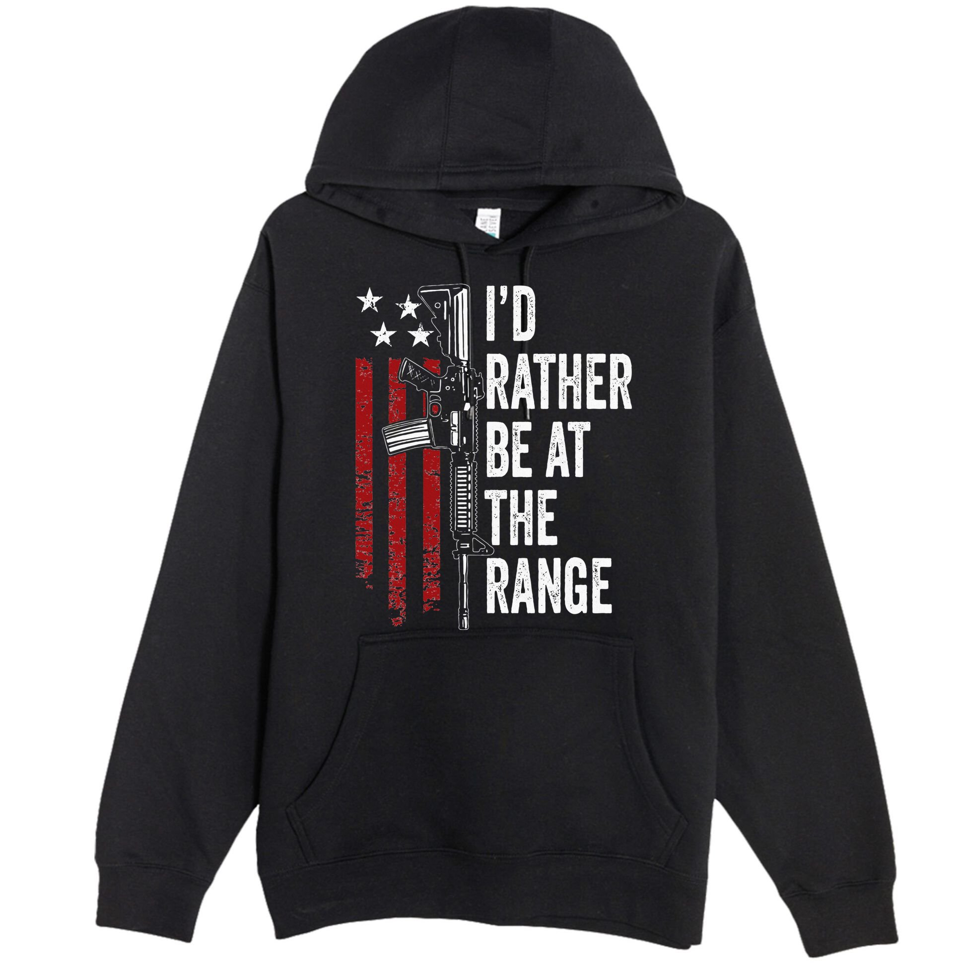 ID Rather Be At The Gun Range Usa Flag Funny Guns Owner Premium Pullover Hoodie