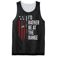 ID Rather Be At The Gun Range Usa Flag Funny Guns Owner Mesh Reversible Basketball Jersey Tank