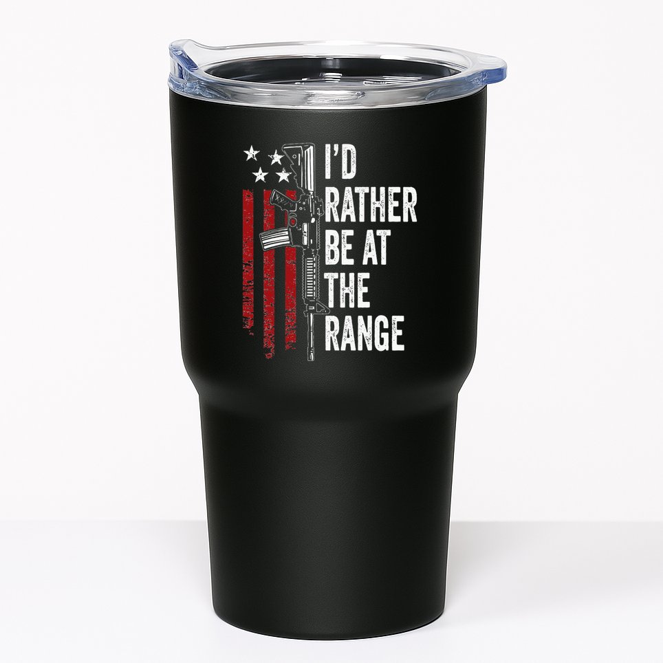 ID Rather Be At The Gun Range Usa Flag Funny Guns Owner Tumbler