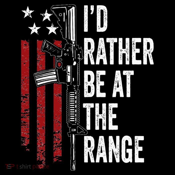 ID Rather Be At The Gun Range Usa Flag Funny Guns Owner Poster