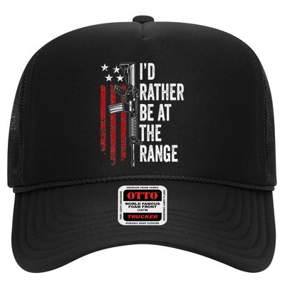 ID Rather Be At The Gun Range Usa Flag Funny Guns Owner Trucker Hat