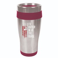 ID Rather Be At The Gun Range Usa Flag Funny Guns Owner 16oz Travel Tumbler