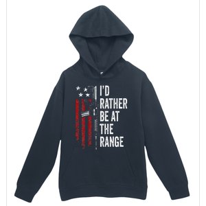 ID Rather Be At The Gun Range Usa Flag Funny Guns Owner Urban Pullover Hoodie