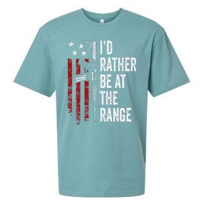 ID Rather Be At The Gun Range Usa Flag Funny Guns Owner Sueded Cloud Jersey T-Shirt