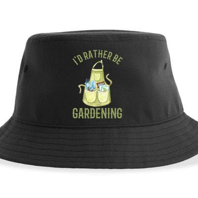 Id Rather Be Gardening Plant Lover Sustainable Bucket Hat