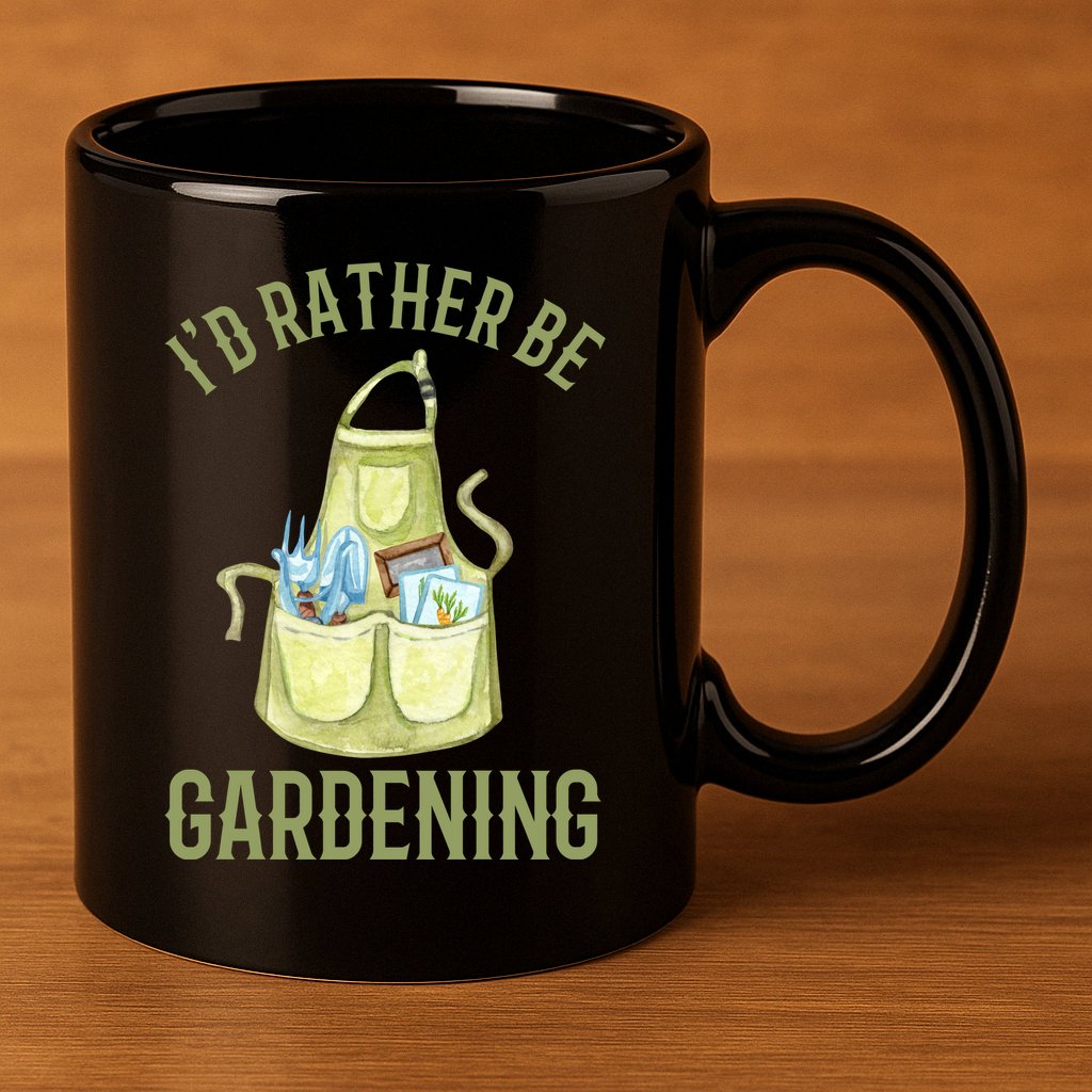 Id Rather Be Gardening Plant Lover 11oz C Handle Ceramic Mug