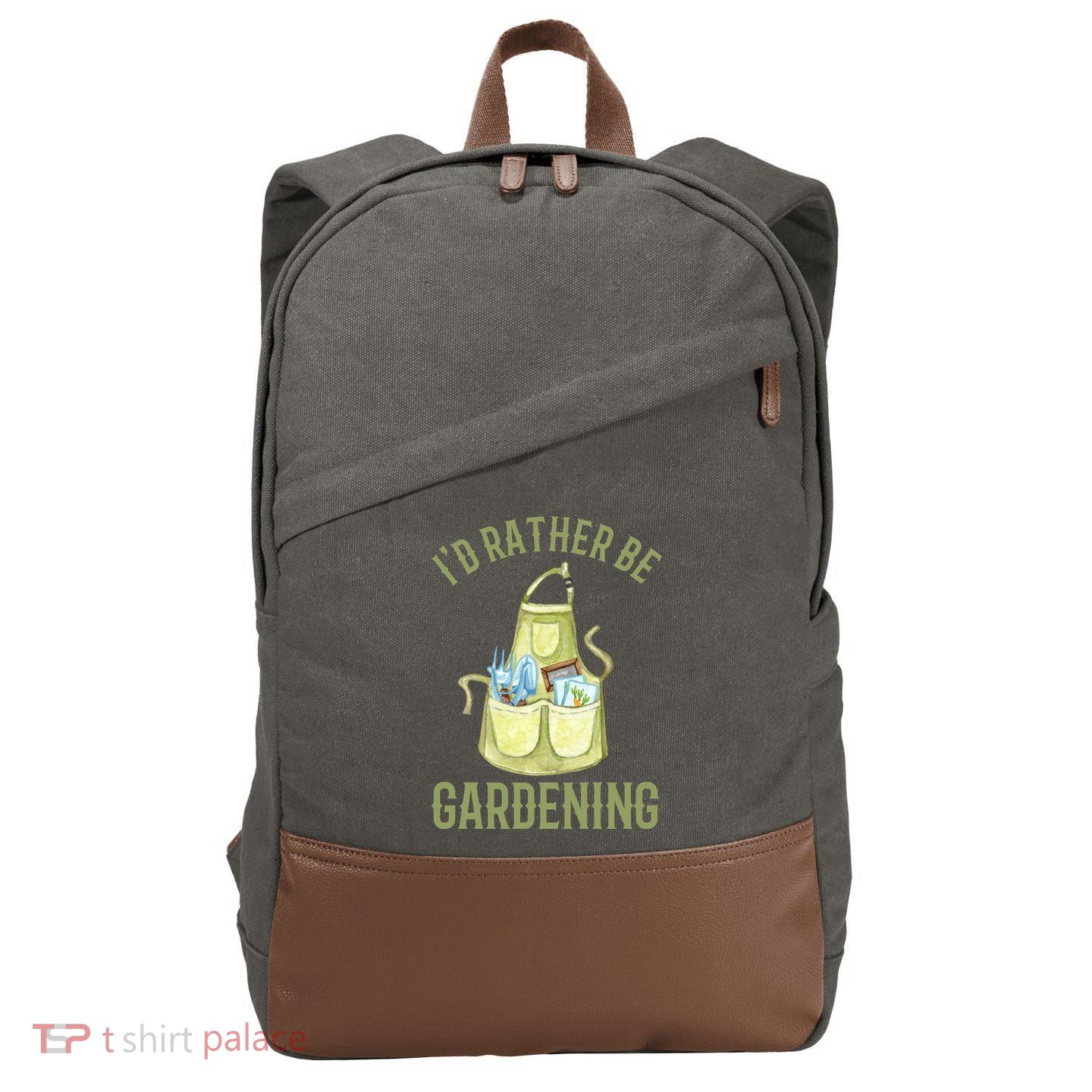 Id Rather Be Gardening Plant Lover Cotton Canvas Backpack