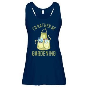 Id Rather Be Gardening Plant Lover Ladies Essential Flowy Tank