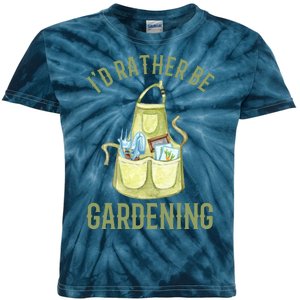 Id Rather Be Gardening Plant Lover Kids Tie-Dye T-Shirt