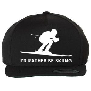 Id Rather Be Skiing Quote Wool Snapback Cap