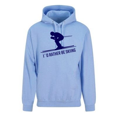 Id Rather Be Skiing Design Skier Funny Skiing Gift Unisex Surf Hoodie