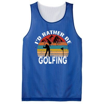 Id Rather Be Golfing Funny Golf Lover Vintage Gift Mesh Reversible Basketball Jersey Tank