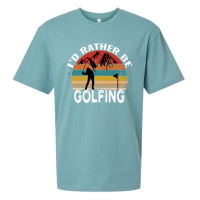 Id Rather Be Golfing Funny Golf Lover Vintage Gift Sueded Cloud Jersey T-Shirt