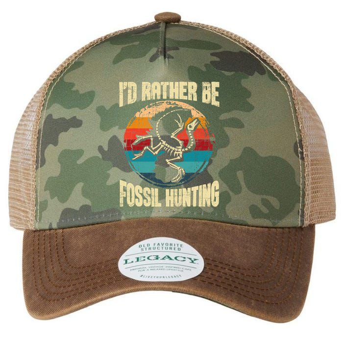 I'd Rather Be Fossil Hunting Paleontologist Paleontology Legacy Tie Dye Trucker Hat