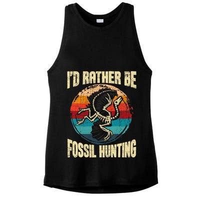 I'd Rather Be Fossil Hunting Paleontologist Paleontology Ladies PosiCharge Tri-Blend Wicking Tank