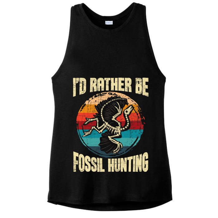 I'd Rather Be Fossil Hunting Paleontologist Paleontology Ladies PosiCharge Tri-Blend Wicking Tank
